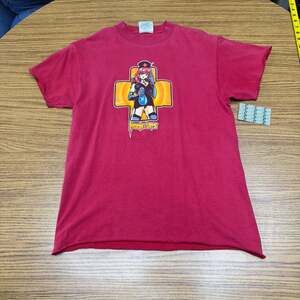 Vintage 90s Hook-Ups 'School Sucks' Skateboarding T-Shirt Nikki Nurse Red